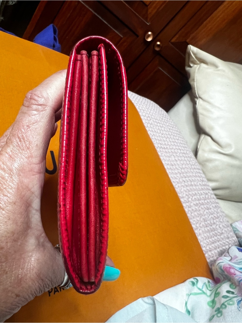 Louis Vuitton Red Epi Leather Continental Wallet - Picture 7 of 15